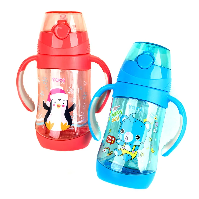 450ml Baby Children Kids Drink Bottle Travel Bottle Favourite With Lid Straw for Outdoor Tour