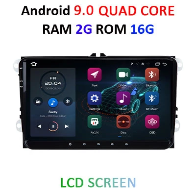 2G 16G LCD Ips DSP Android 9,0 4G 64G gps радио для VW PASSAT B6 B7 V7 Golf 5 6 Tiguan Bora Fabia быстрая для сиденья Leon Altea Toledo без DVD - Цвет: 2G 16G LCD