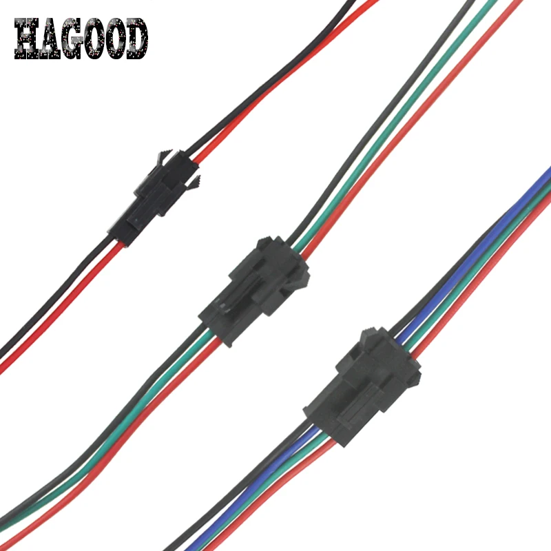 

10Pairs 2Pin 3Pin 4Pin JST SM Male To Female Quick Connector Terminal Block Easy Fit for LED Strip Driver CCTV