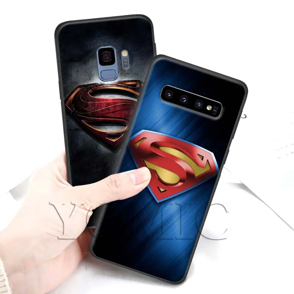 Марвел Супермена Логотип Черный силиконовый чехол для samsung Galaxy S10 S10e S8 S9 плюс S7 A40 A50 A70 Note 8 9 Мягкий чехол Чехол