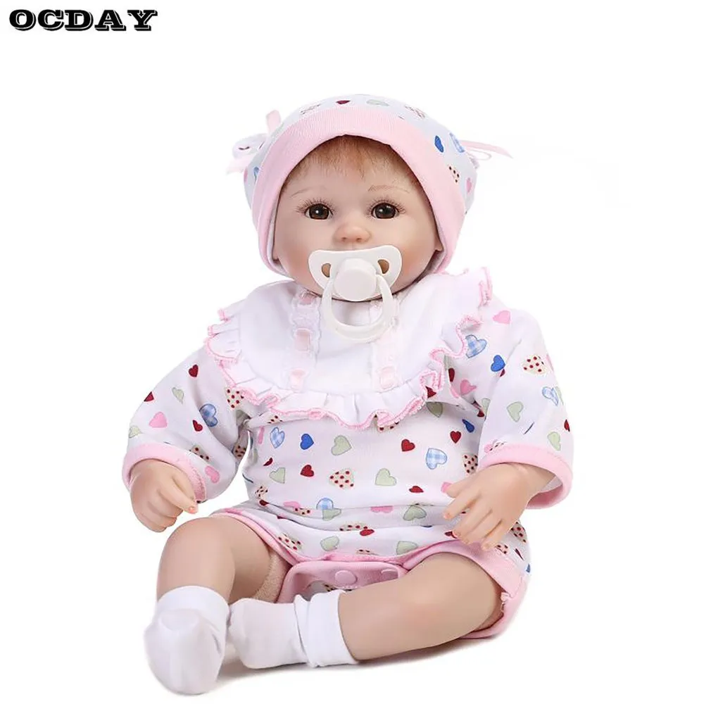 

16 Inch Reborn Baby Dolls Handmade Silicone Lifelike Girls Newborn Dolls With Milk Bottle Accessories Princess Dolls Girl Gift