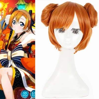 

New Arrival Synthetic Short Orange Love Live Kousaka Honoka Wig Ponytail Cosplay