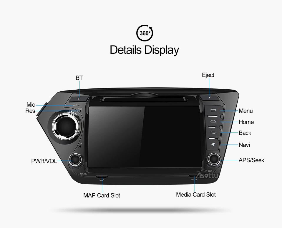 Best Asottu KK28060 2G+32G android 8.1 car dvd gps player car radio gps navigation video player for Kia rio k2 car multimedia player 15