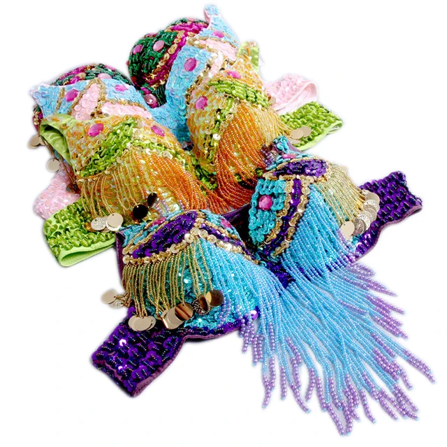 

2018 Belly Dance Costume Set 2 Pcs Bras & Belt 32b/c 34b/c 2 Colours