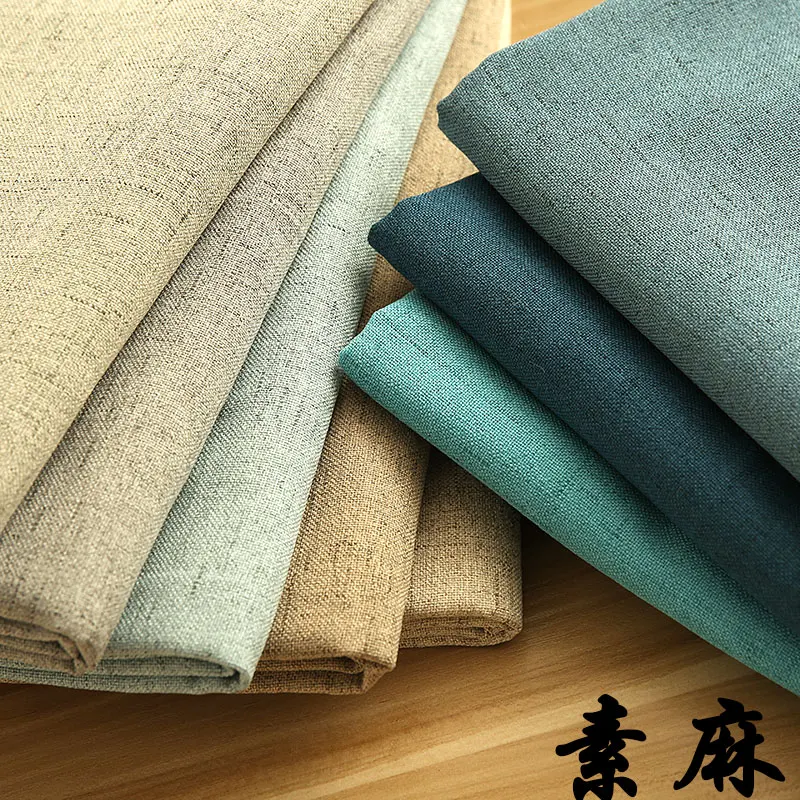 Покрытая обивочная ткань полиэстер льняная ткань для дивана подушки TJ0702
