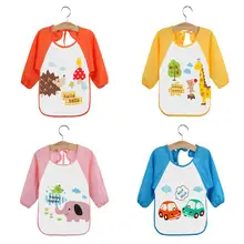 Мультфильм Животные водонепроницаемый, с длинными рукавами детский нагрудник для кормления обратно детские нагрудники потребление пищи крышка детский Слюнявчик