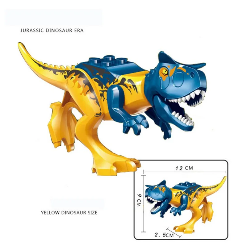 8 шт./лот новые динозавры мир Юрского периода Рекс Dilophosaurus Велоцираптор Tyrannosaurus рисунок строительные блоки модель игрушки для детей