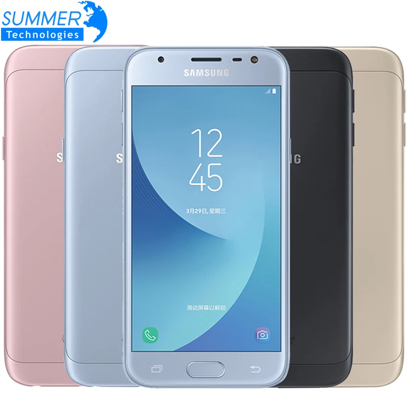 Original Samsung Galaxy J3 2017 J3300 3G 32G 5.0'' Dual SIM Mobile Phone Fingerprint NFC 13.0MP Snapdragon Quad Core Cell phone