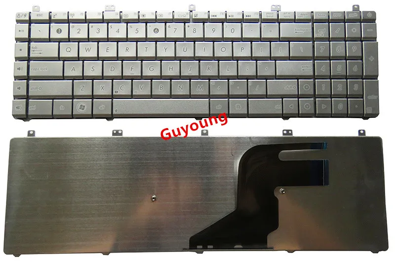 Английская клавиатура для ноутбука Asus N55 N55SL N55SF N75 N75SF N75SL N75S N75Y N55X серебристая |