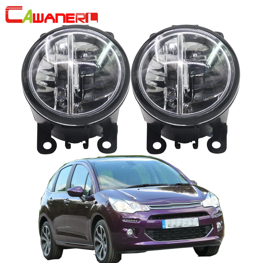 Cawanerl For Citroen C3 FC_ Hatchback 2005 2010 2 X Car LED Fog Light 4000LM 6000K White 12V