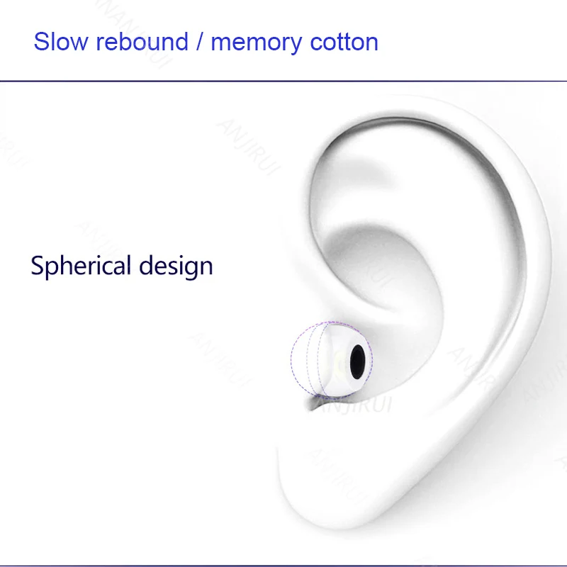 4 шт./2 пары. ANJIRUI TS400 M 4,9 мм 12,5 мм изоляционные поролоновые наконечники для наушников-вкладышей, гарнитура, наушники с усиленными басами, набор амбушюр
