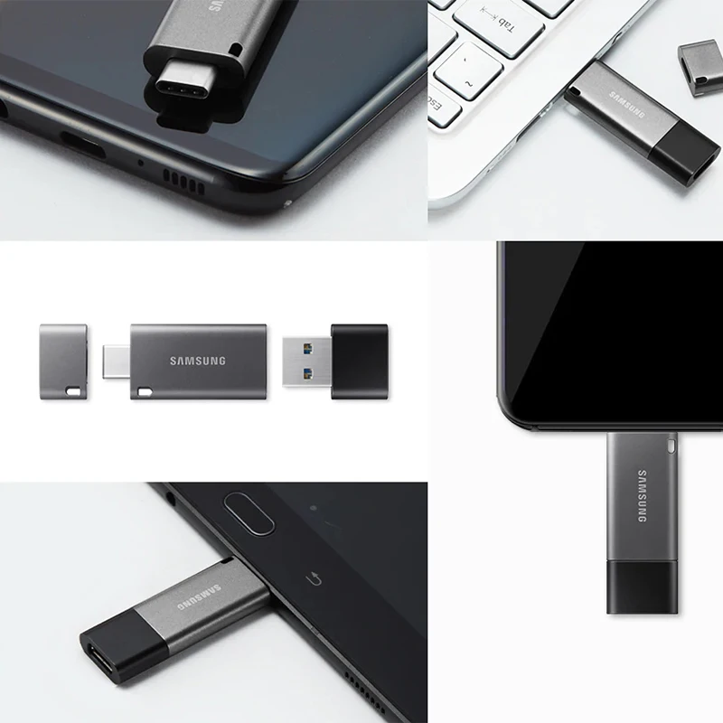 USB флеш накопитель SAMSUNG металлический 32 ГБ 64 3 1 Type C Флешка 128 256 карта памяти