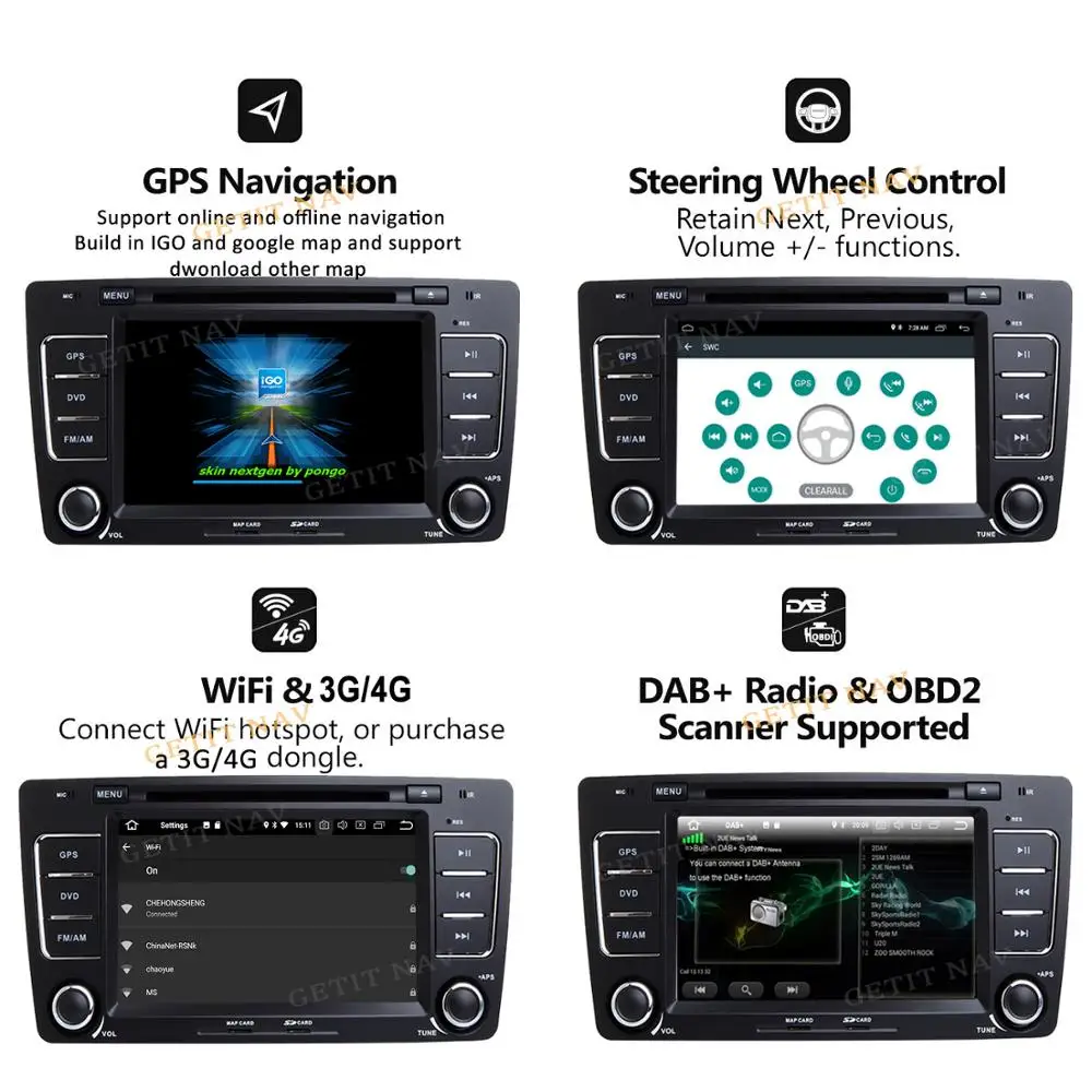 Cheap DSP Android 9.0 Car DVD Multimedia Player For Skoda Octavia 2009-2013 A 5 WiFi BT Car Stereo Radio Head Unit GPS NAVI IPS Screen 2
