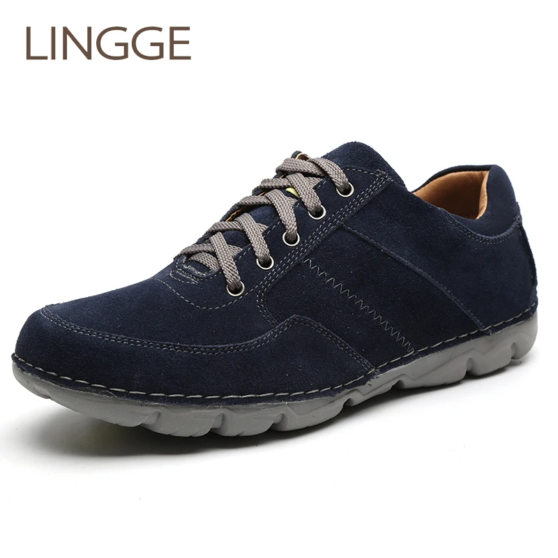 

LINGGE Brand winter men's shoes Lace Up Design Warm Fur Shoes For Men light weight casual shoe plus villus winter warm shoe