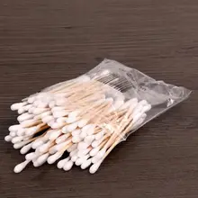 100 шт./пакет одноразовые с двойной головкой ватные палочки для женщин Макияж Косметика удаление хлопка тампоны для очистки инструменты Здоровье и гигиена
