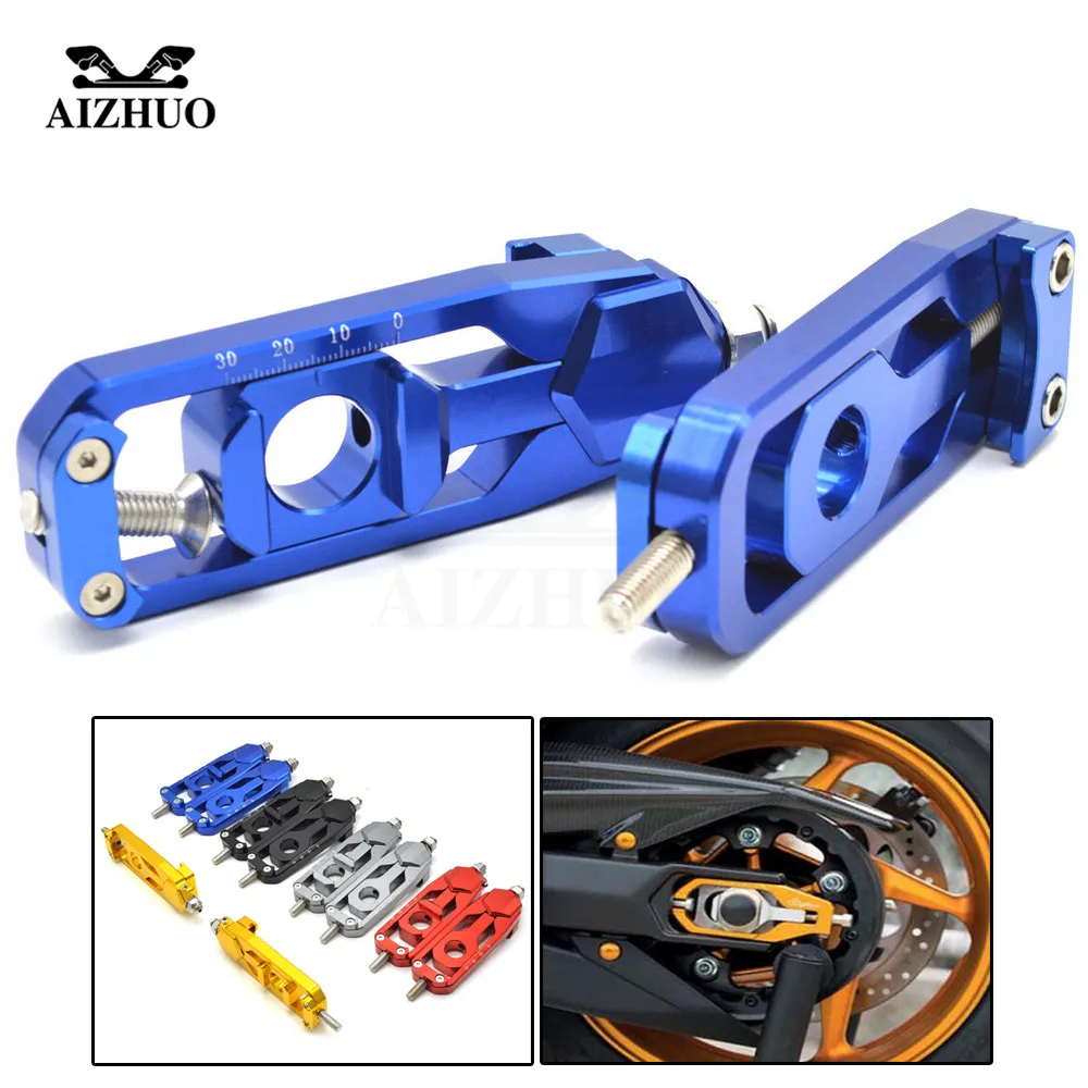 Motorcycle Chain Tensioner rear axle spindle chain adjuster For YAMAHA