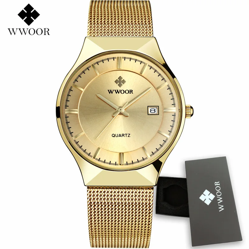 WWOOR font b Mens b font font b Watches b font Top Brand Luxury Gold Full