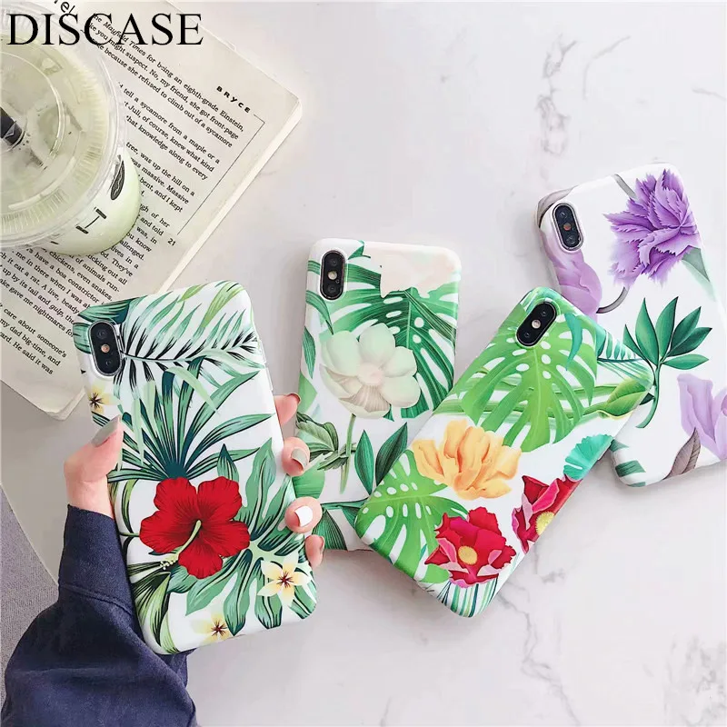 DISCASE Винтажный чехол для телефона с свежими цветами iphone XS MAX XR 8 7 6 6s plus Чехлы IMDSoft