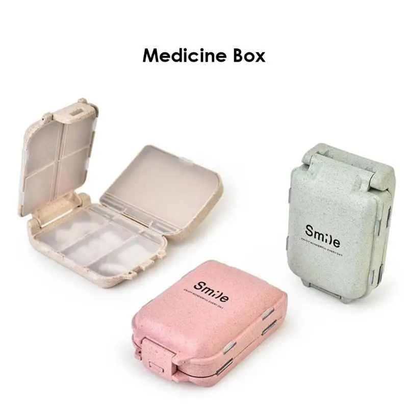 

Pill Box Mini 8 Grids Medicine Tablet Week Pillbox Case Container Organizer Health Care Drug Travel Divider Portable
