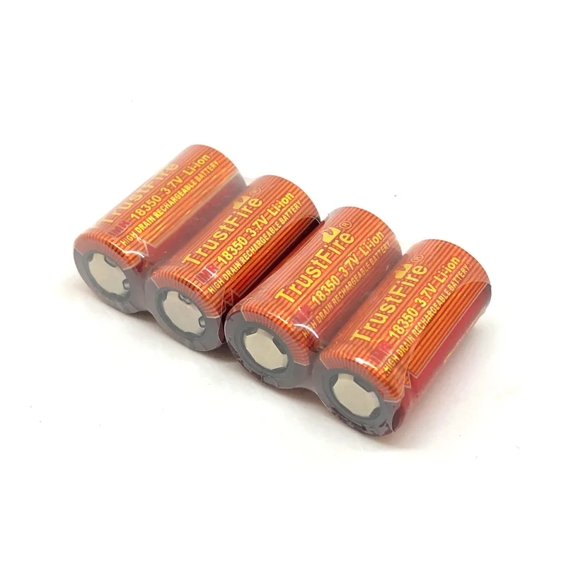 

4pcs/lot TrustFire IMR 18350 3.7V 700mAh Rechargeable Lithium Battery High Drain Batteries For E-cigarettes Flashlights