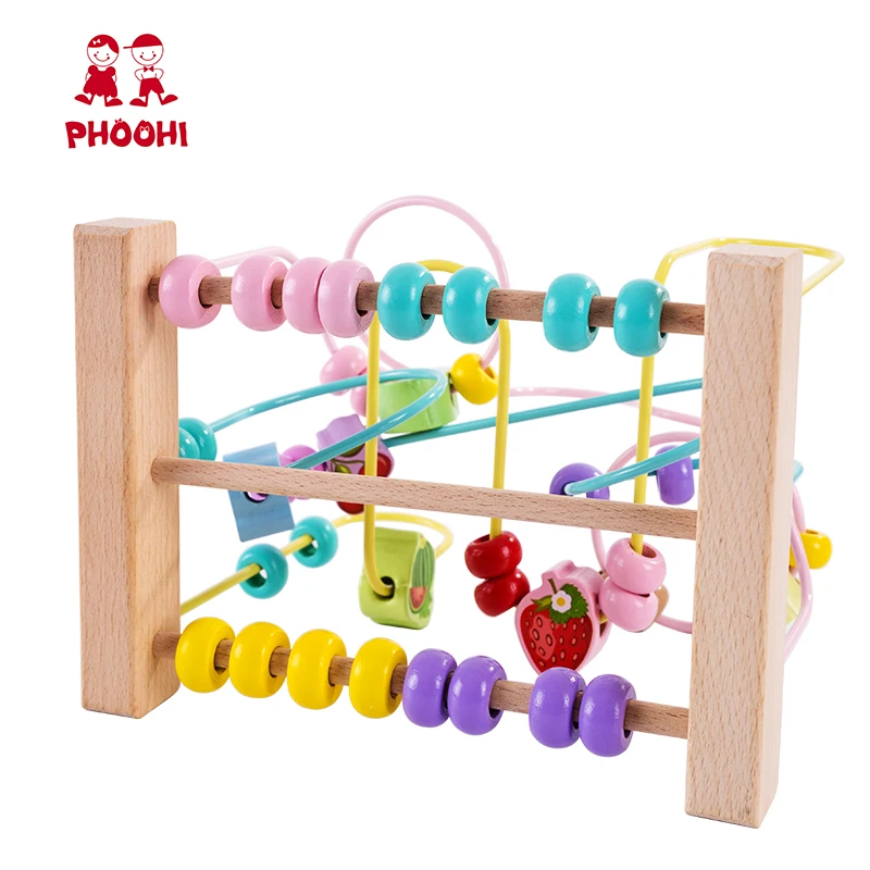 Preise Holz Perle Maze Spielzeug Montessori Obst Achterbahn Pädagogisches Baby Mathematik Spielzeug Für Kinder PHOOHI