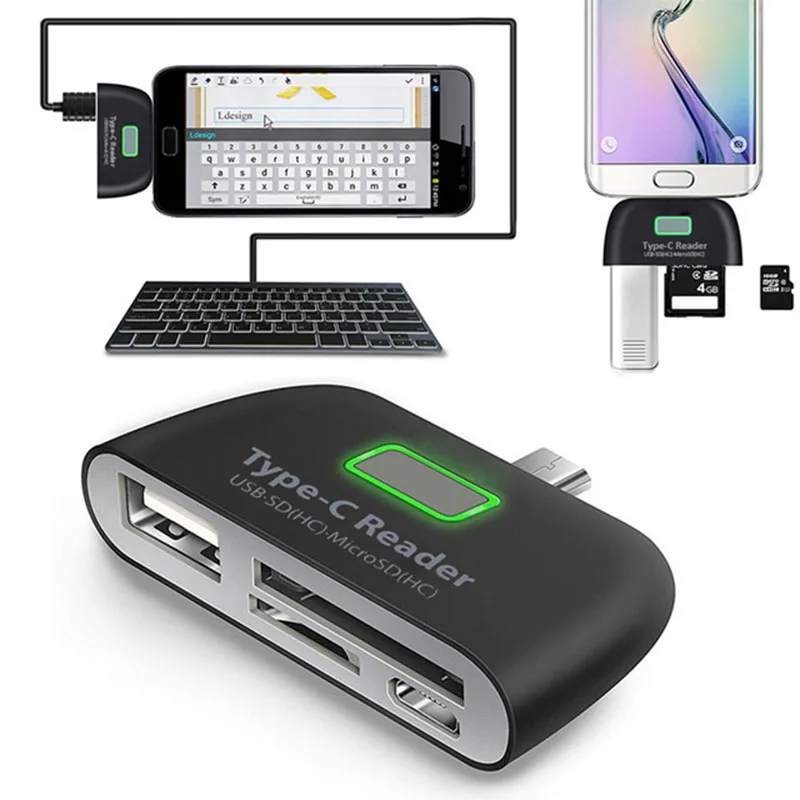 

Vmonv 4 in 1 High-speed USB 3.1Type-c Memory Card Adapter OTG TF SD micro SD Card Reader For Tablet Phone Computer Extension