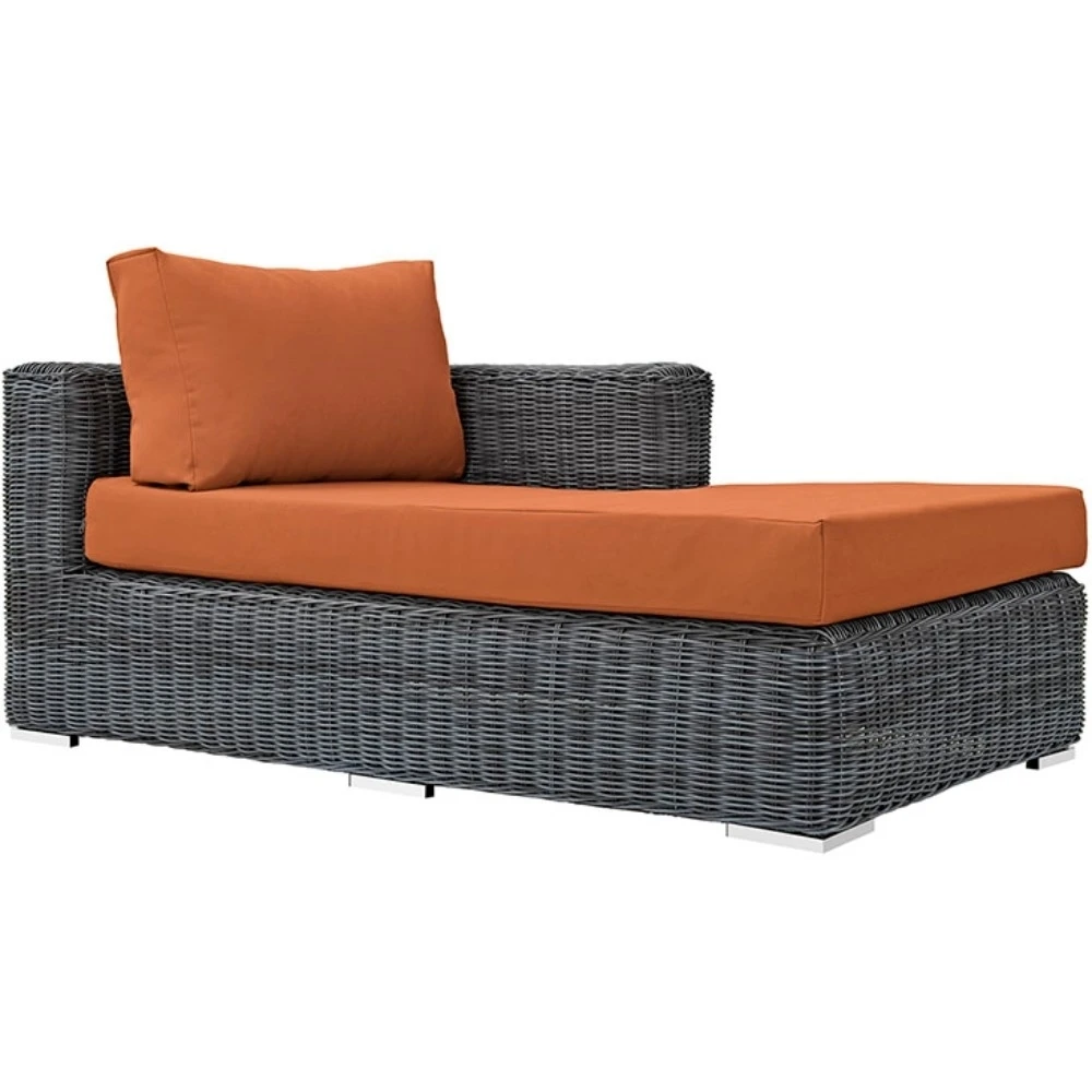 Summon Outdoor Patio Sunbrella? Right Arm Chaise, Canvas Tuscan