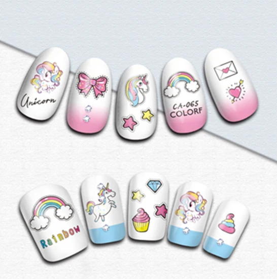 

Nail Sticker Water Decals Nails Art Slider Tattoo Cute Unicorn Star Rainbow Bow Knot Designs Decoration Manicure Foil Wraps