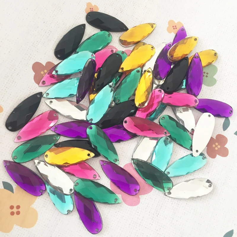 

DIY clothing accessories long drop of water hand seam with the double-hole cutting paste wedding decoration 40PCS/Lot-B04