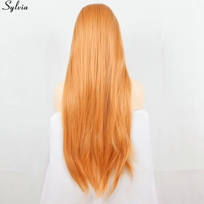 Sylvia синтетические волосы на кружеве парик Gueless термостойкие мягкие Искусственные парики натуральный длинные шелковистые прямые