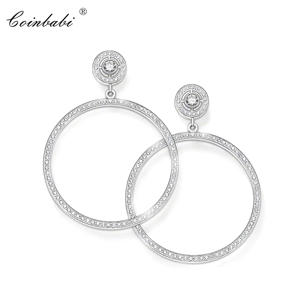 Серьги-гвоздики круглый модный подарок для женщин Ts высокое качество серьги Томас стиль 925 пробы серебро Цирконий модные ювелирные изделия