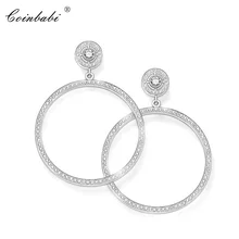 Серьги-гвоздики круглый модный подарок для женщин Ts высокое качество серьги Томас стиль 925 пробы серебро Цирконий модные ювелирные изделия