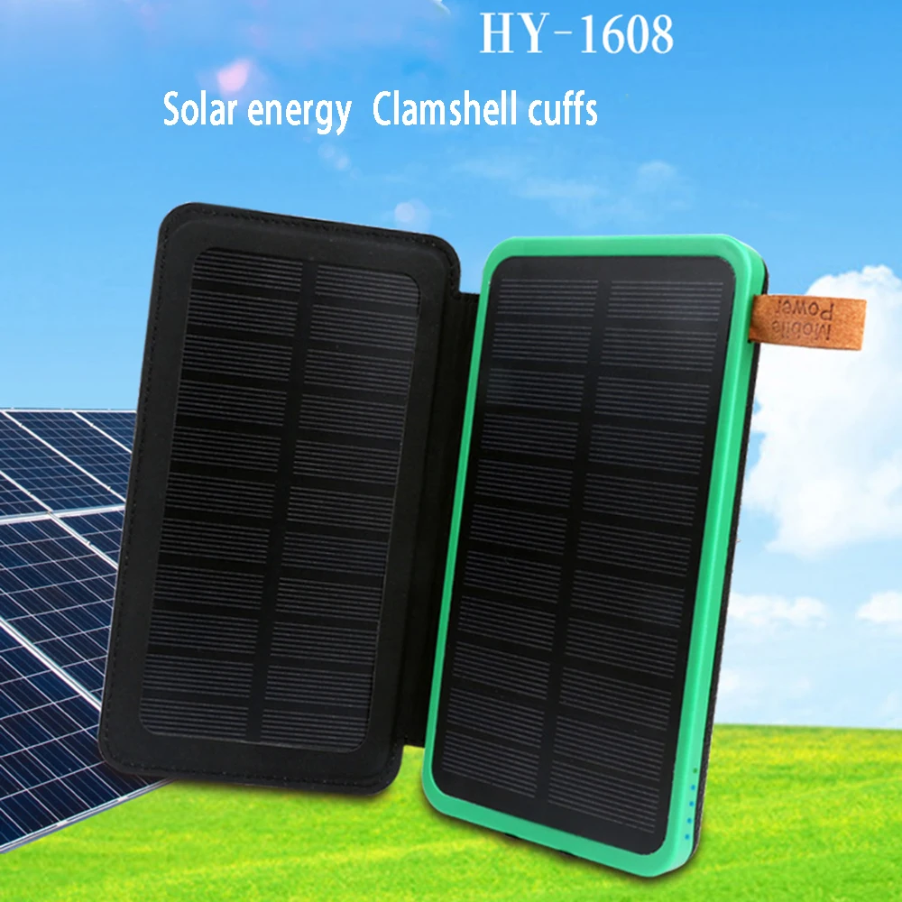 real Solar fuction Powered Power Bank 10000mAh Portable Solar Charger