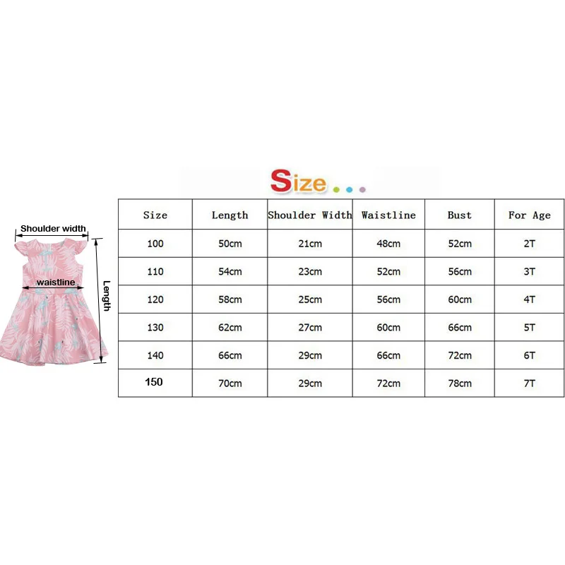 Летнее платье для девочек с Фламинго; повседневная детская одежда принцессы с принтом; Мягкое хлопковое платье с рукавами-крылышками для маленьких девочек; Vestido