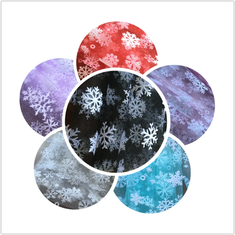 1m/lot 150cm Romantic Snow Yarn DIY Skirt Sheer Crystal Organza Tulle Fabric for Wedding Birthday Party New Year Xmas Decoration