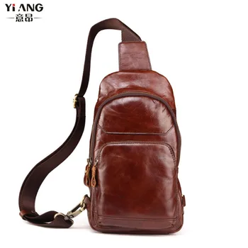 

Men Genuine leather First layer Cowhide Messenger Shoulder Bag Cross Body Casual fashion Travel Sling Chest Pack