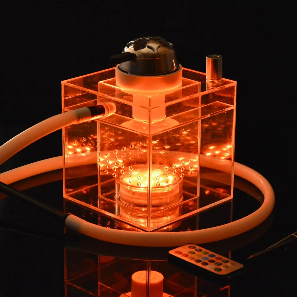 Прозрачный акриловый кальян набор со светодиодный светильник кальян чаша держатель для угля кальян наргиле Чича курительная вода трубы