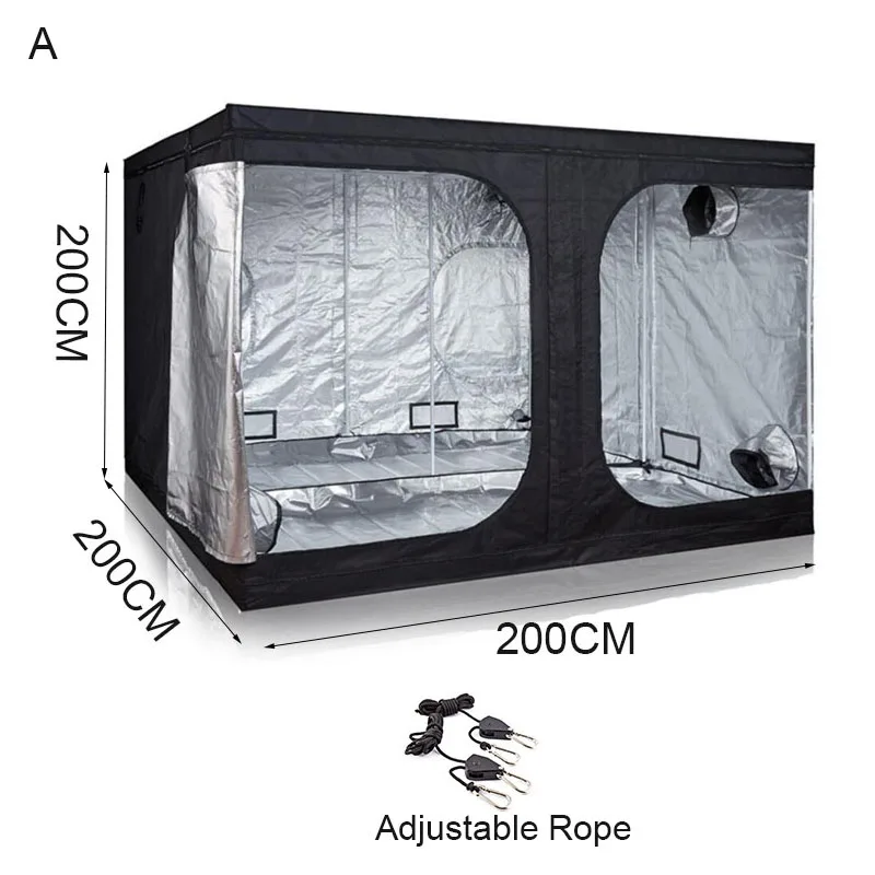 BEYLSION 200*200*200 см гидропоника, шатер для выращивания комнатных растений палатки для выращивания растущего света аксессуары палатка для гидропонического выращивания в помещении - Цвет: Without Glass