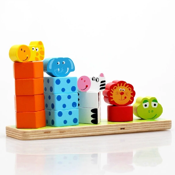 BOHS Baby Wooden Children Animal Stacker Rings Blocks Toys baby-blocks