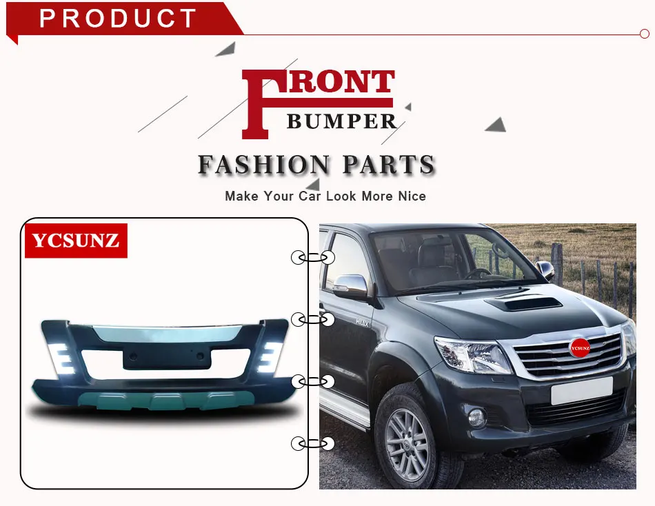 автомобилей передний бампер для Тойота Hilux sr5 защитный бампер со светодиодной для Тойота Hilux Виго bumpersycsunz автомобилей передний бампер для Тойота Hilux sr5 защитный бампер со светодиодной для Тойота Hilux Виго bumpersycsunz