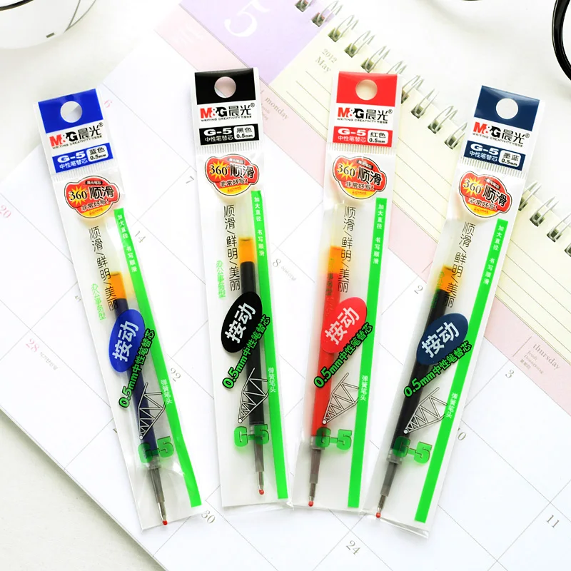 

20 Pcs/Lot Pen Refill for RollerBall pen 0.5MM Tip M&G G-5 Gel ink pen refill office and school stationery