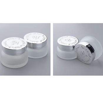 

4 Pieces Glass Empty Makeup Case Face Powder Cream Cosmetic Jar Travel Eyeshadow Cosmetics Jars Containers with Lids