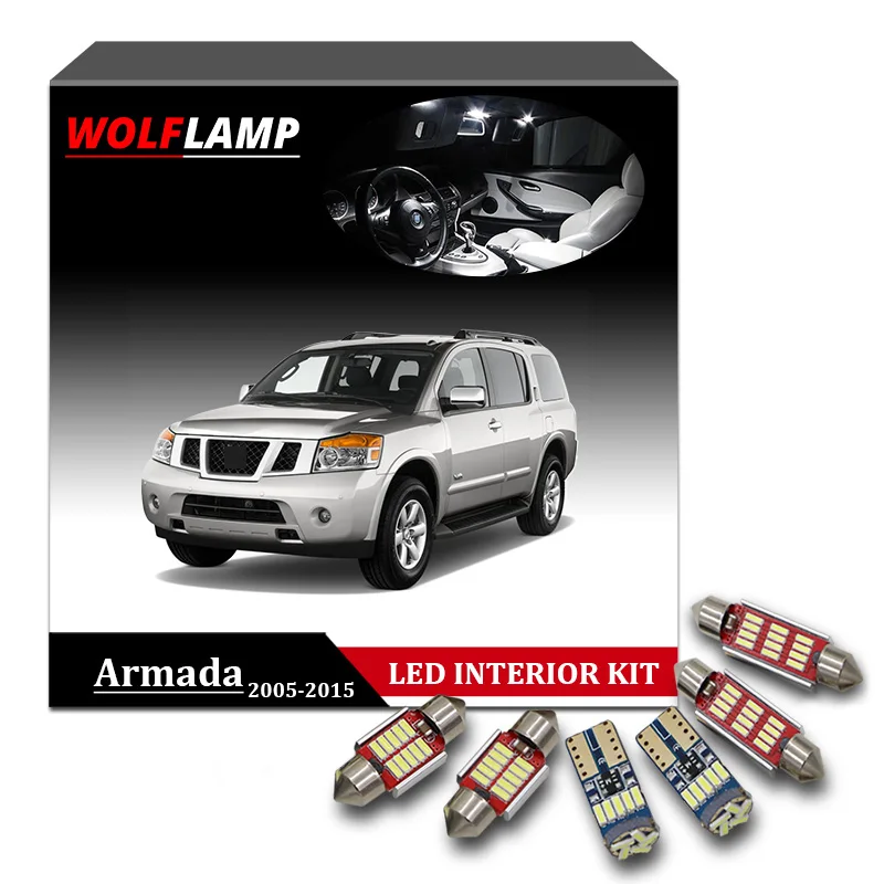 Wolflamp 12 шт. супер яркий белый светодисветильник салона автомобиля s для 2005-2015 Nissan