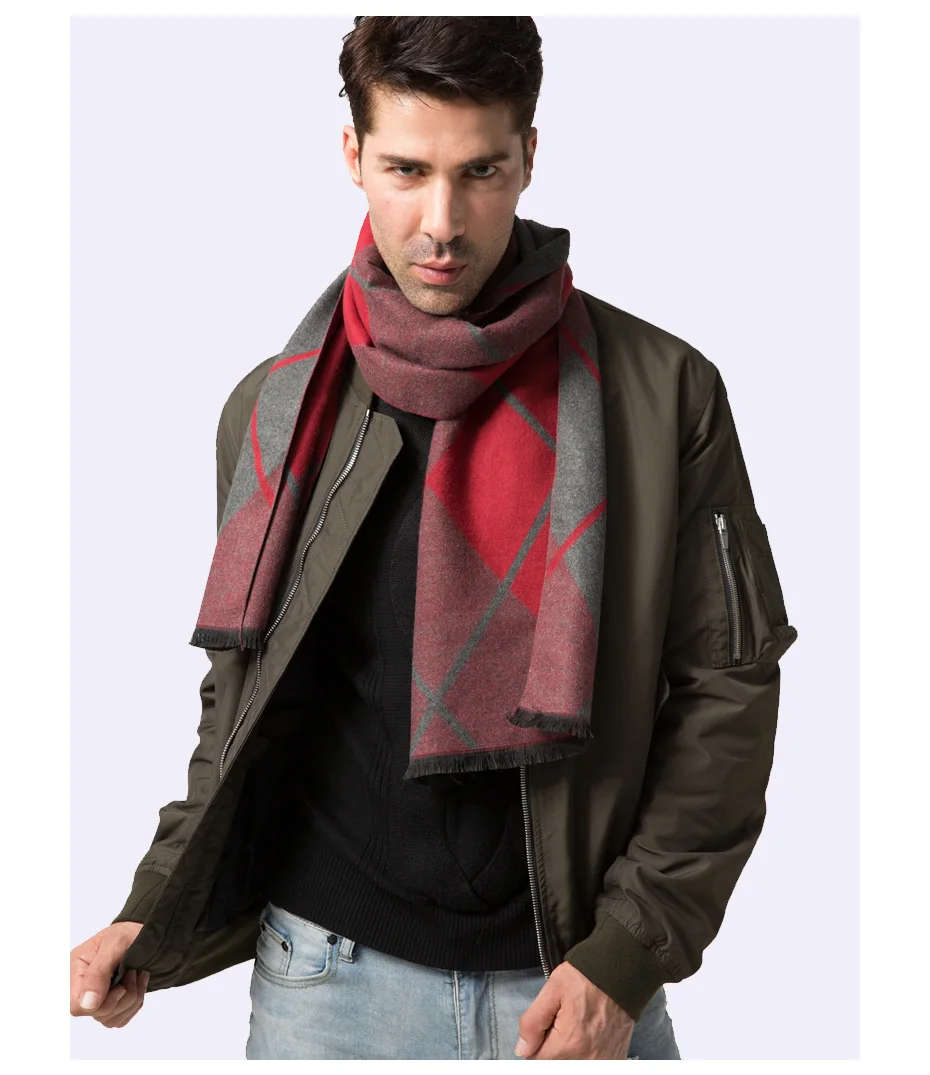 men scarf style VIANOSI Man Solid Winter Scarves Fashion Long Cotton scarf Men soft warm Wraps VA246 mens linen scarf