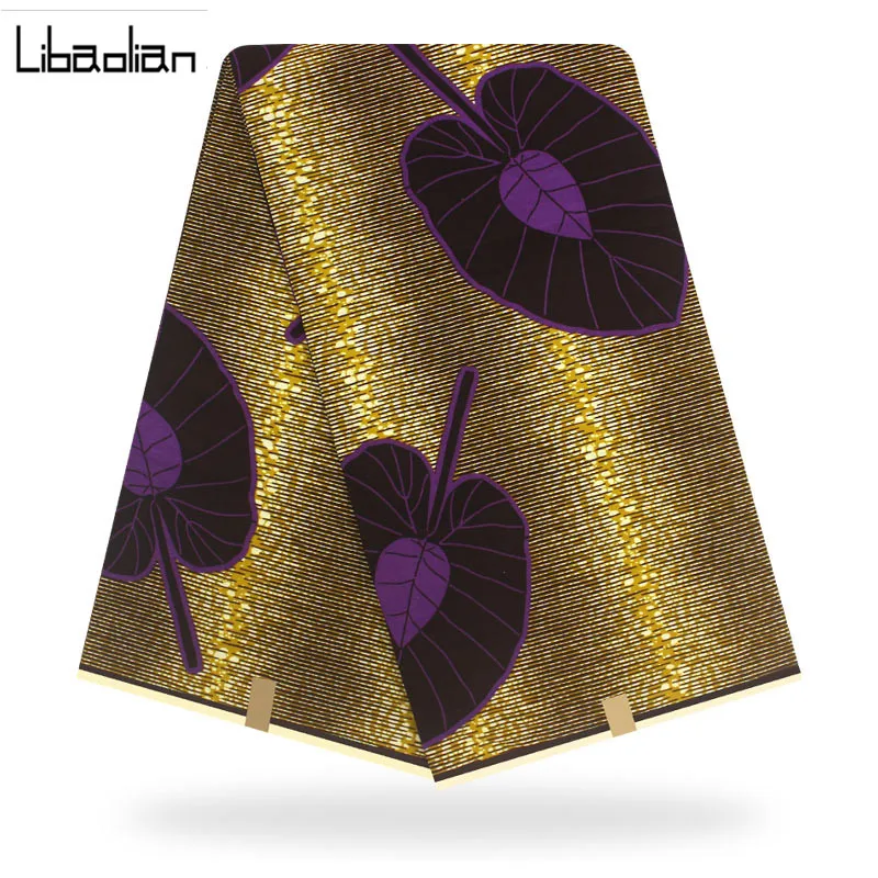 

2019latest 100% cotton african fabric wax batik 6yards/lot/Pretty style real dutch wax ankara for wedding dress F96-17
