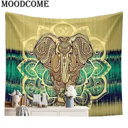 Индийские мандалы elefante слон гобелен boho Одеяло полиэстер tapices Индейская мандала слон гобелен