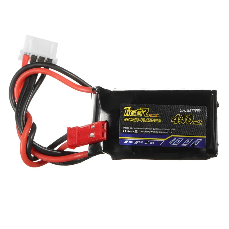

Tiger Power 11.1V 450mAh 60C 3S Lipo Battery JST Plug For RC FPV Racing Camera Drone Spare Parts Accessories