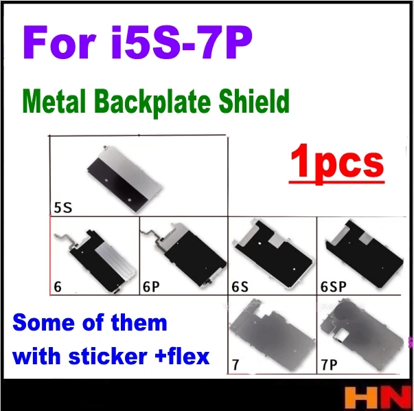 

1pcs Metal Backplate Shield For iPhone 5s 6 6s 7 7p plus LCD Metal Heat Plate sink with Home Button Extend Flex Cable Back Plate