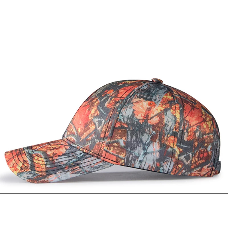 البرتقال مابل ليف كامو كاب الرجال في الهواء الطلق العلامة التجارية البيسبول قبعات للذكور الغابة التمويه الصيد العظام Strapback الصيد أبي قبعة