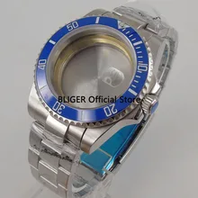Твердые 43 мм синий Керамика ободок 316L нержавеющей стальной корпус часов+ Нержавеющая сталь ремешок подходит для приблизительный срок поставки: 2836 автоматический механизм C26